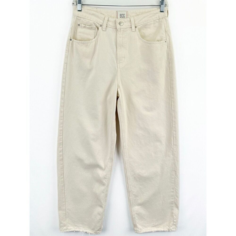 BDG Urban Outfitters Jeans Womens 31 Ivory Tapered Baggy High Rise Denim
